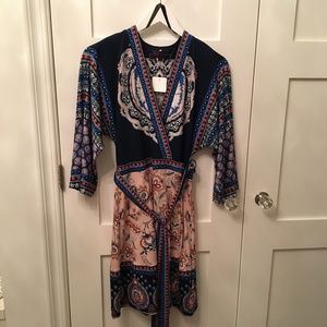 Hale Bob wrap Dress - Tribal pattern